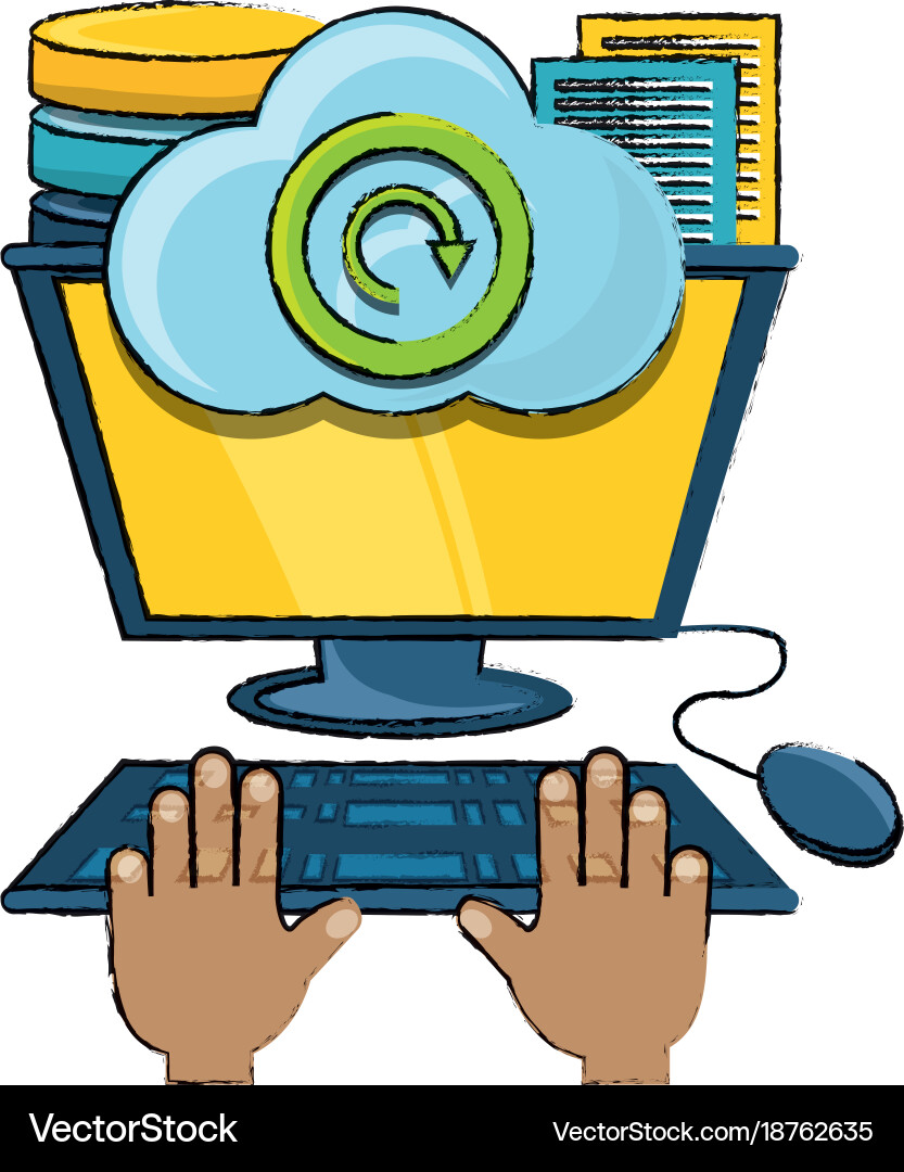 Computer and dat center design vector image