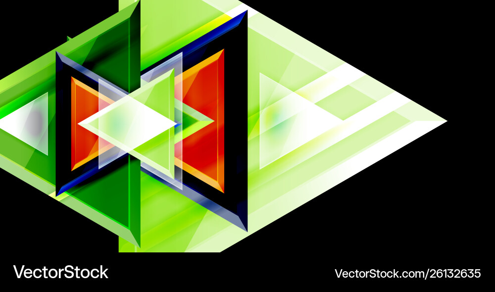 Dynamic triangle composition abstract background Vector Image