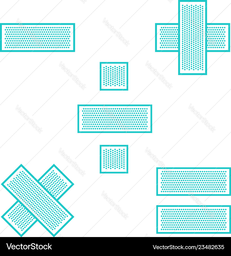 Flat perforate font vector image