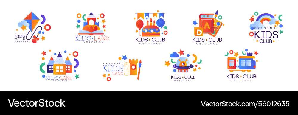 Kids Land und Club Original Logo Design Kids Land und Club Original Logo Design vektorbild