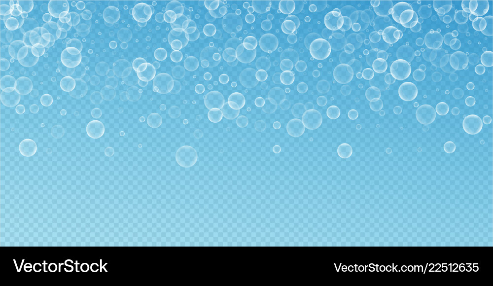 Random soap bubbles abstract background blowing b vector image