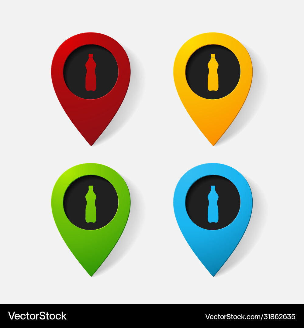 Realistic color pointer bottle vector image
