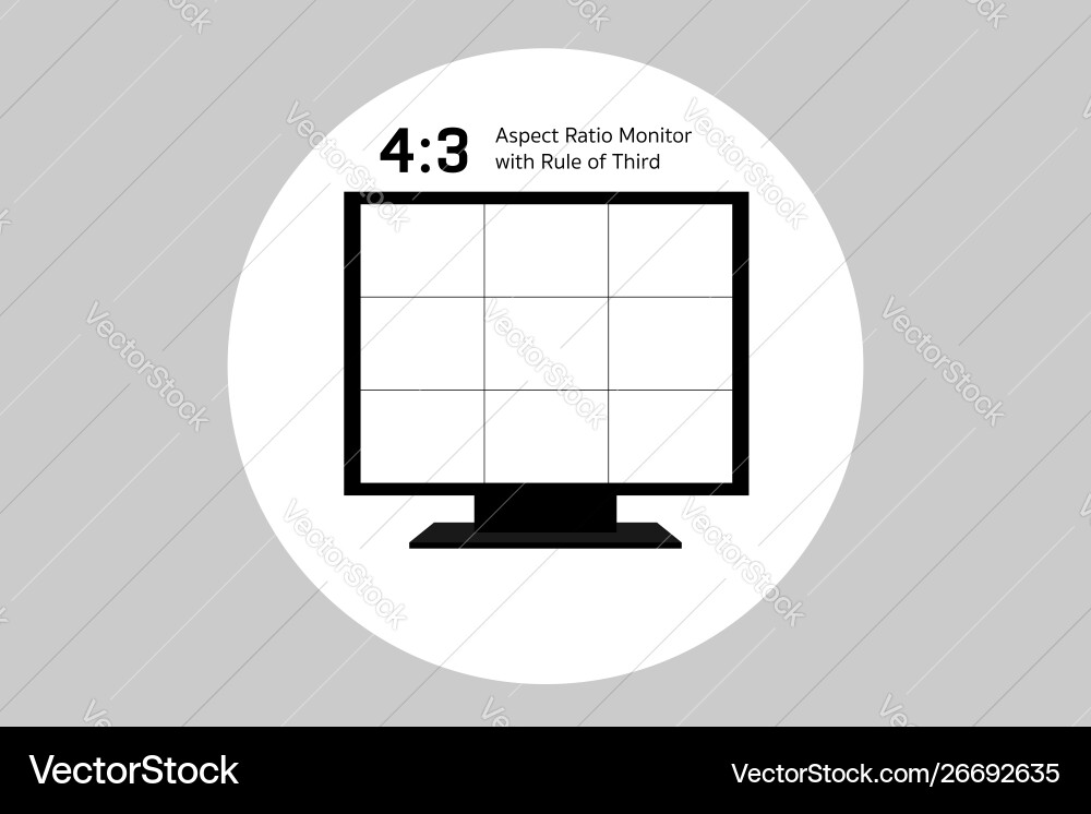 Rule of Thirds on Monitor Display vector image