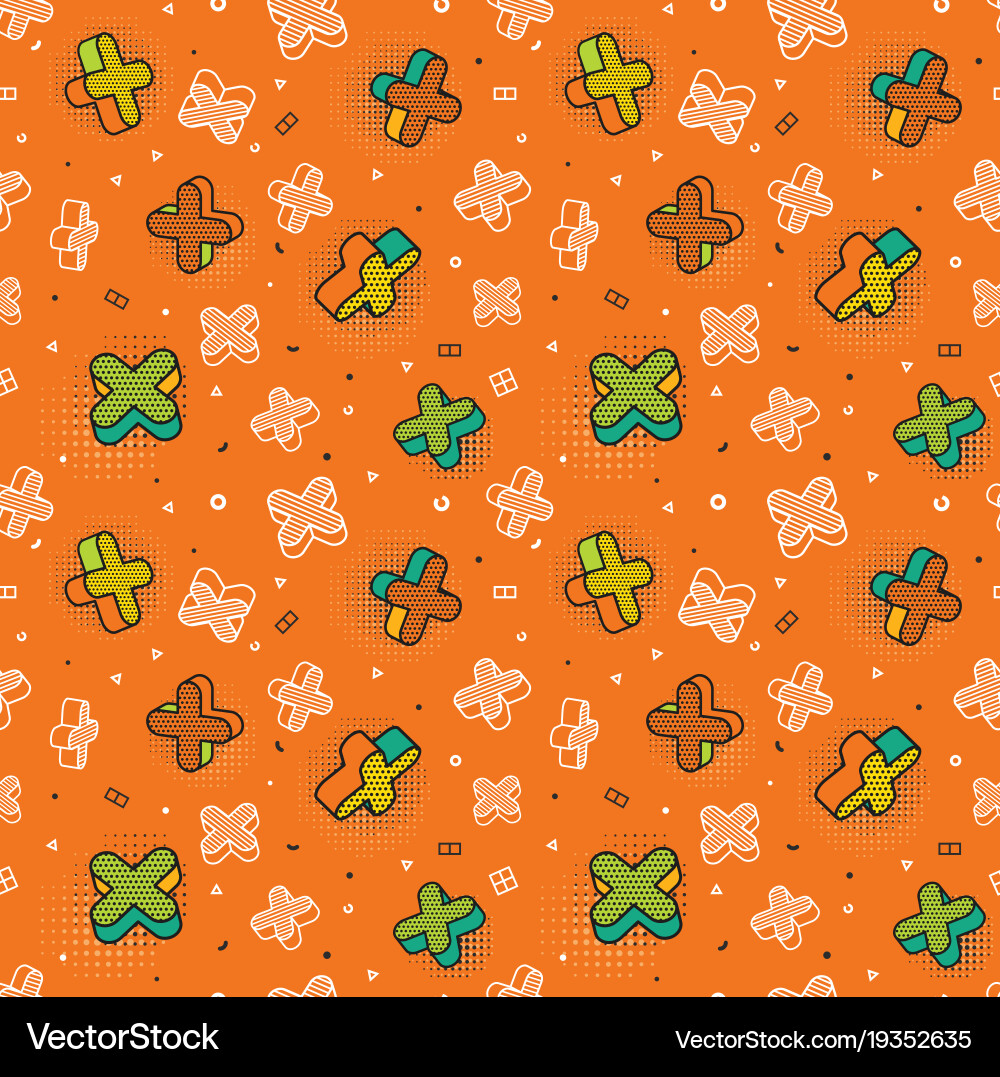 Seamless pattern colorful with 3d vector image