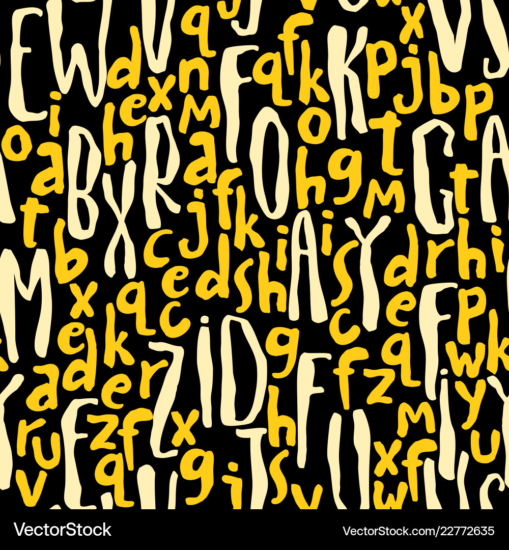 Seamless pattern with abc or alphabet vector image