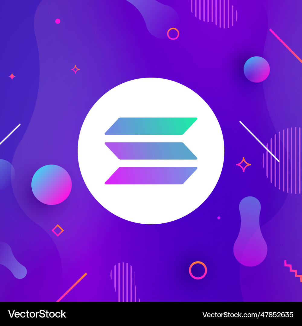 Solana logo coin icon isolated – Royalty-Free Vector | VectorStock