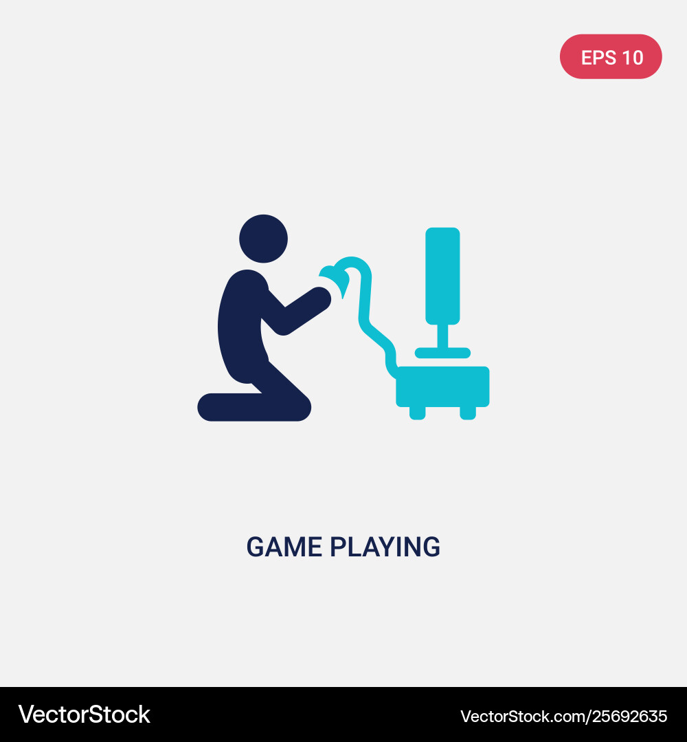Two color game playing icon from activity Two color game playing icon from activity Vector Image