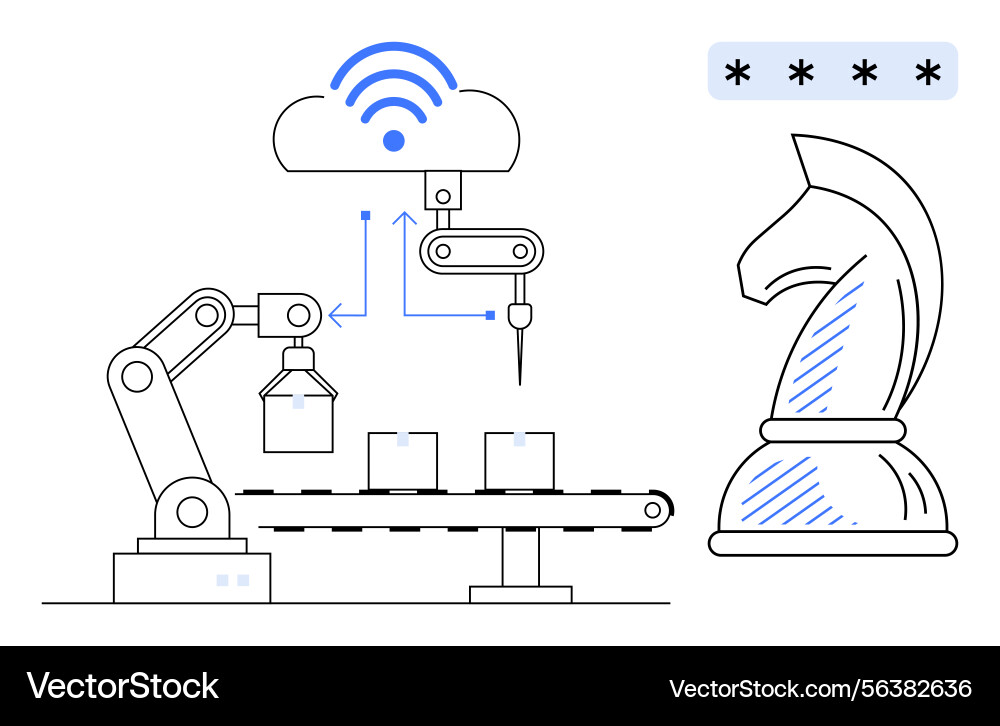 Automation in manufacturing with artificial Automation in manufacturing with artificial vector image