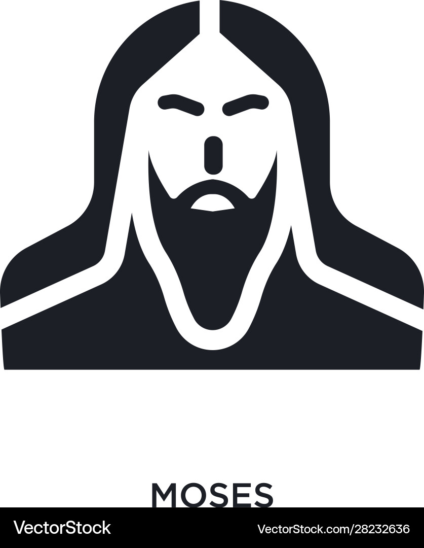 Black moses isolated icon simple element from vector image