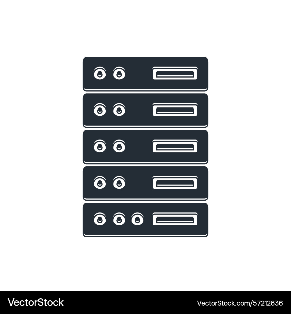 Black server data web hosting icon isolated Black server data web hosting icon isolated vector image