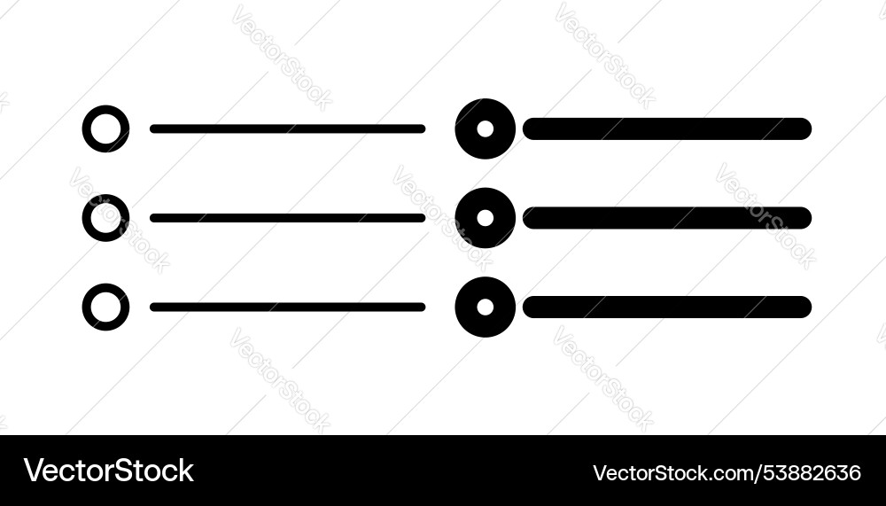 Bulleted list icon set Bulleted list icon set vector image