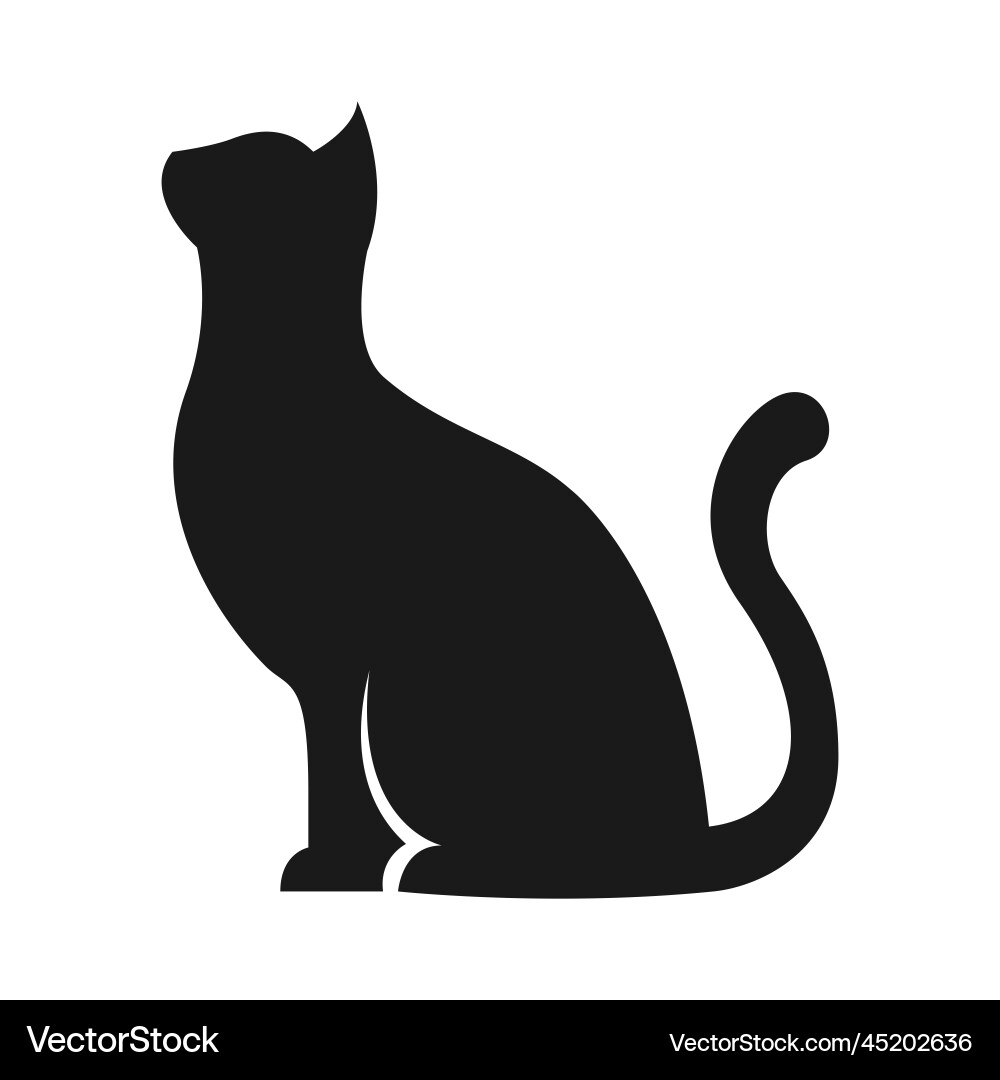 Cat silhouette icon sitting symbol Cat silhouette icon sitting symbol vector image