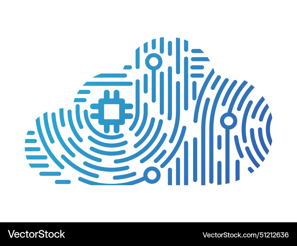 Concept network and cyber security in fingerprint Concept network and cyber security in fingerprint vector image