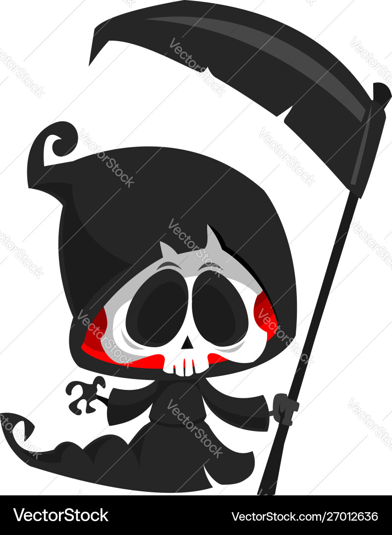 Cute cartoon grim reaper halloween Cute cartoon grim reaper halloween Vector Image