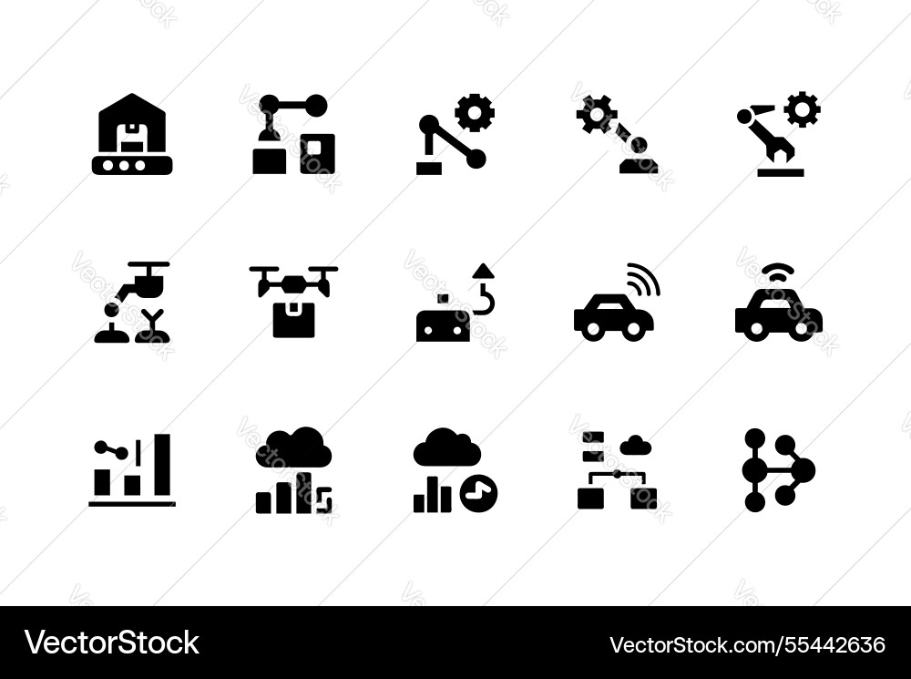 Digital ai icons for smart automation Vector Image