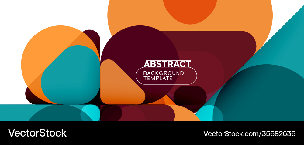 Flat geometric round shapes and dynamic lines Vector Image