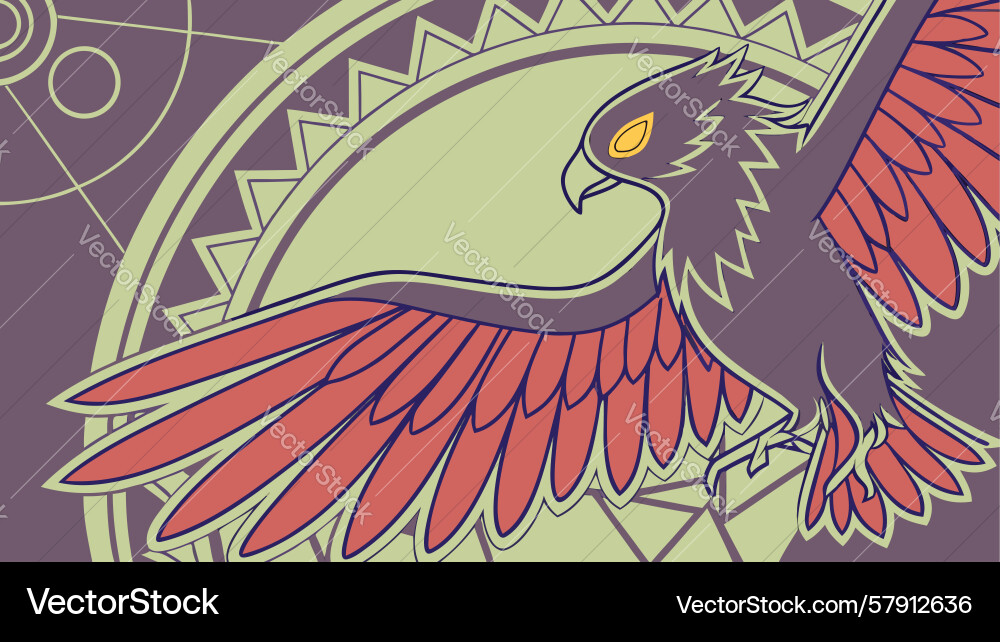 Geometric hawk head with intricate patterns Vector Image