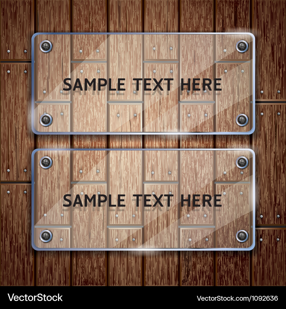 Glass frame and wooden Vector Image