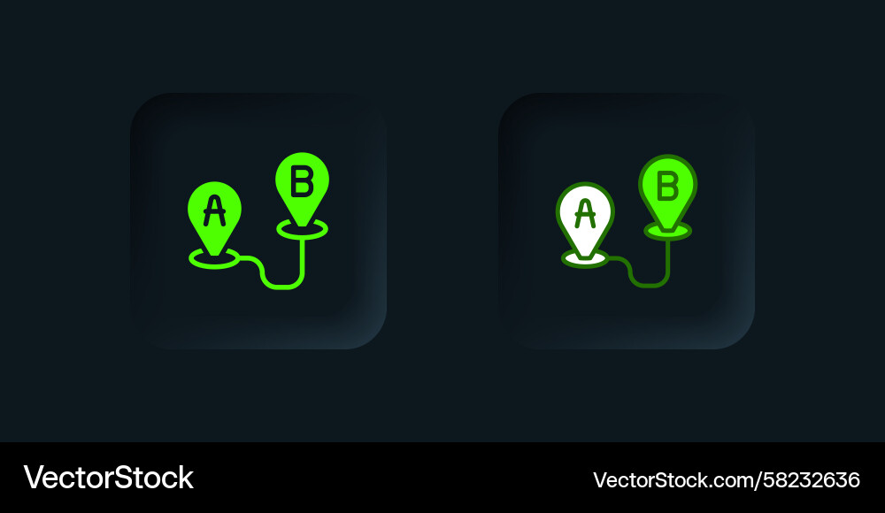 Green Route Location Pointer Icon Vector Image