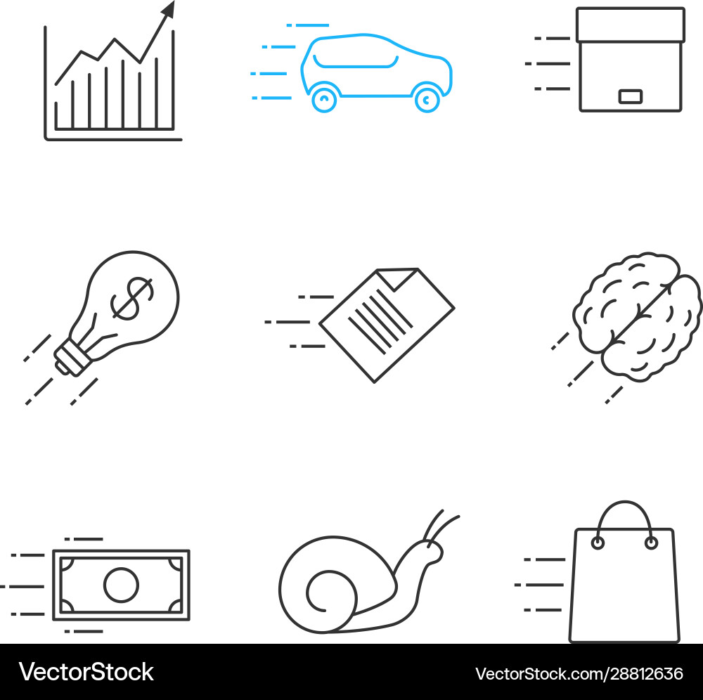 Motion linear icons set Motion linear icons set vector image