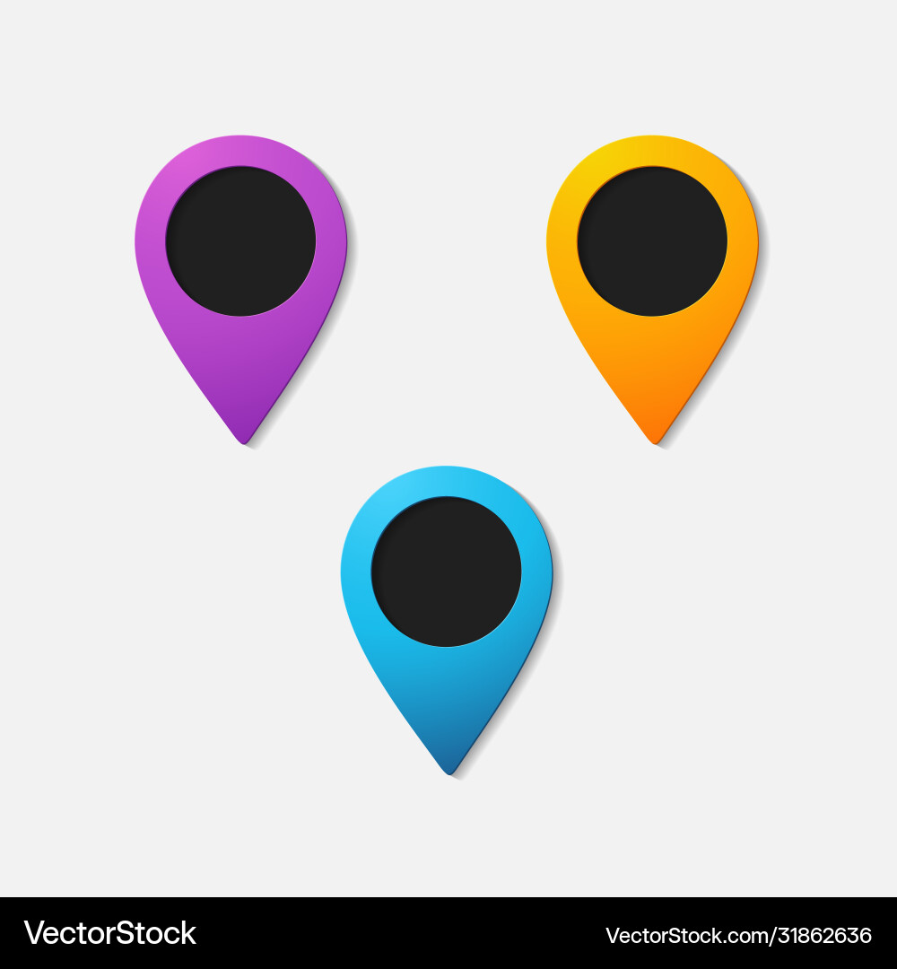 Realistic color pointer icon vector image
