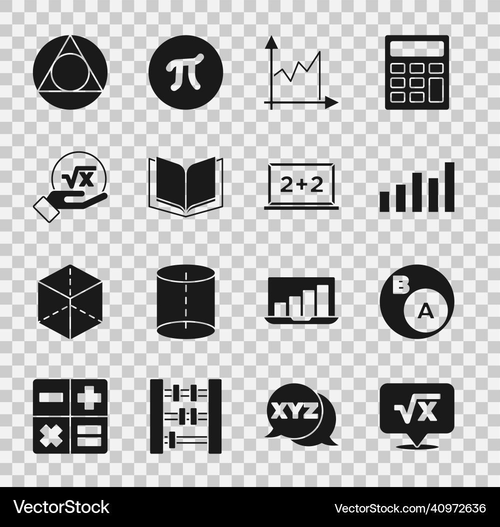 Set square root of x glyph subsets math Set square root of x glyph subsets math Vector Image
