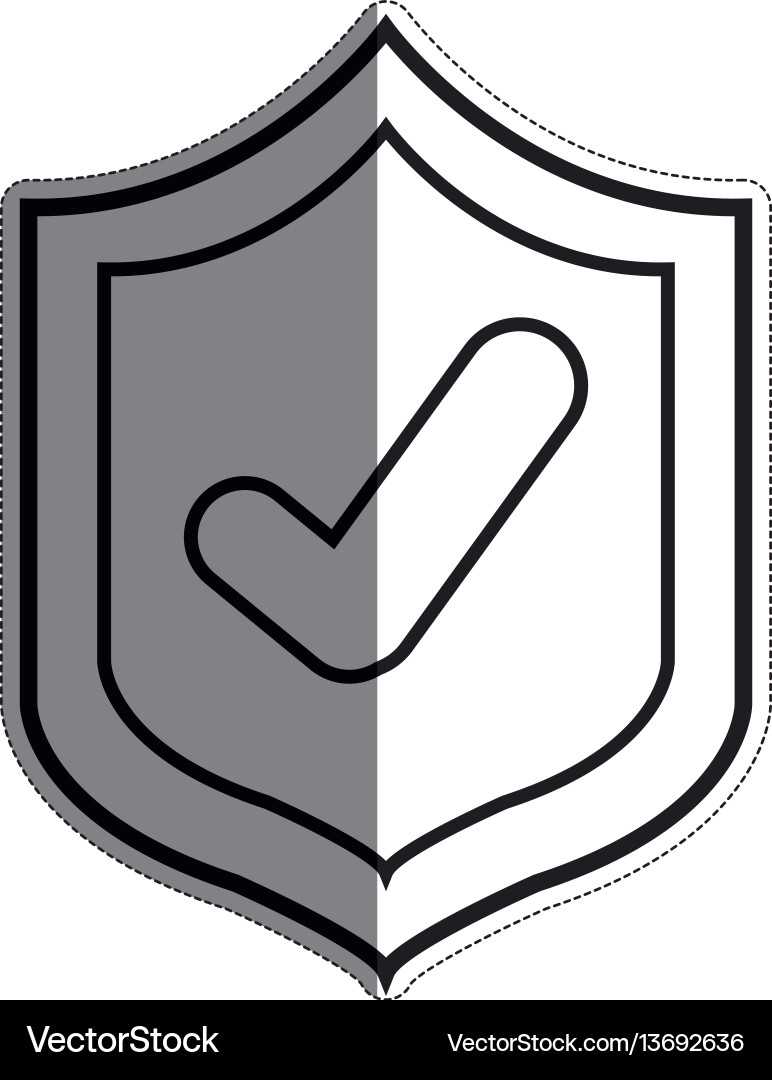 Shield with check mark icon Vector Image