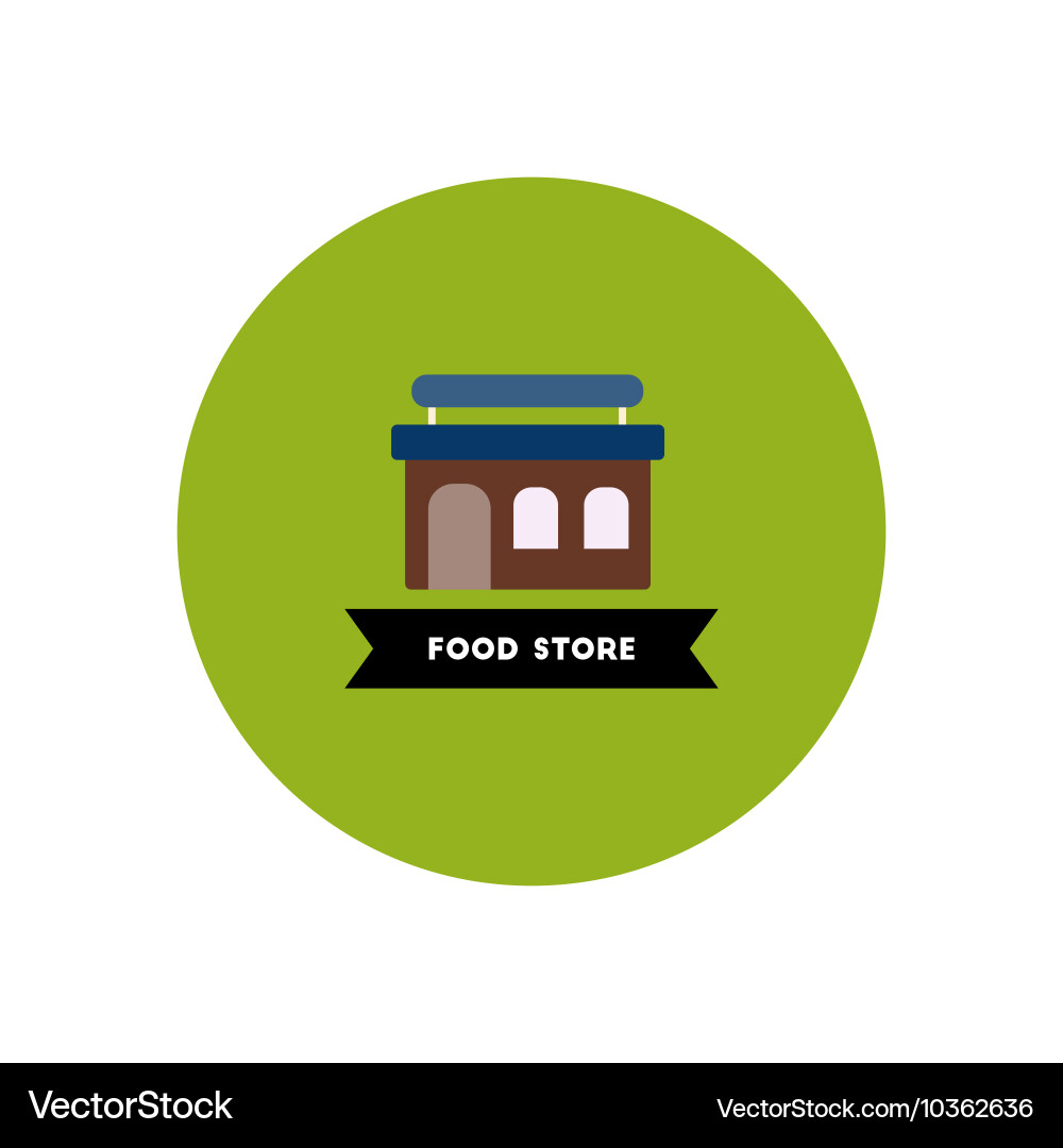 Stylish icon in color circle building grocery vector image