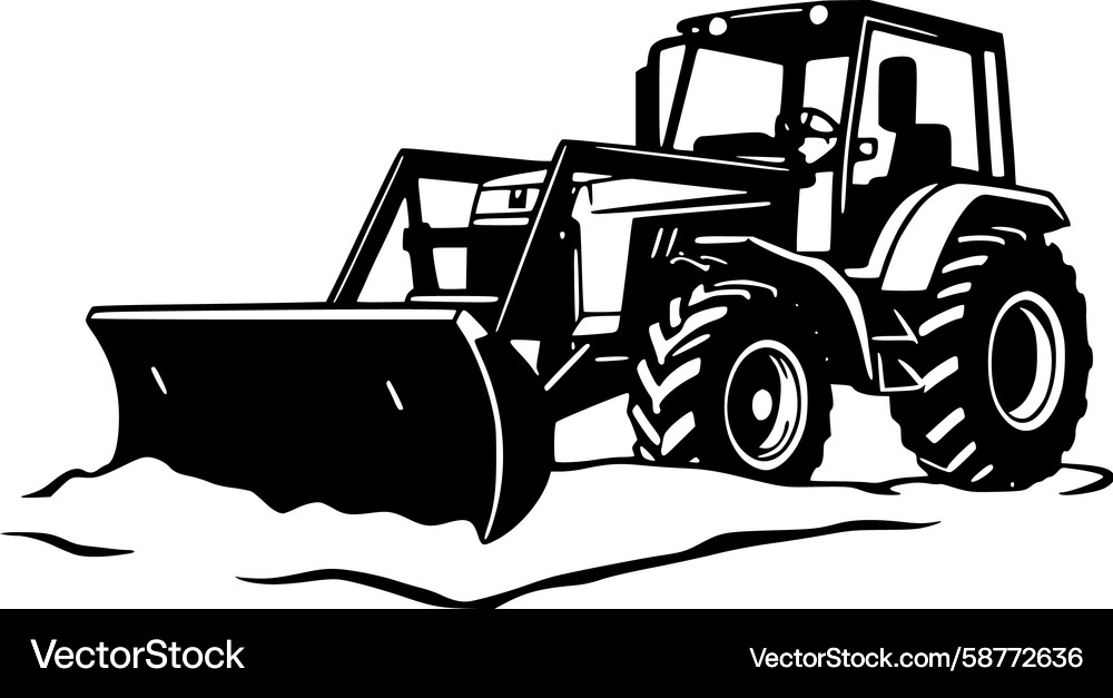 Tractor with Front Loader Attachment Vector Image