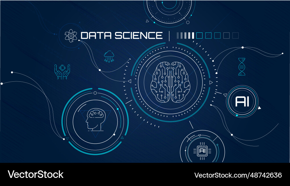 Visualization of big data in science Visualization of big data in science vector image