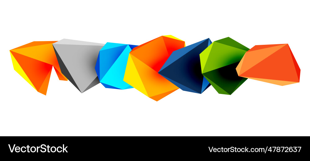 3d low poly triangle design elements Vector Image