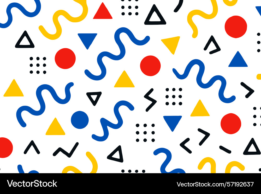Abstract geometric memphis style pattern Abstract geometric memphis style pattern Vector Image