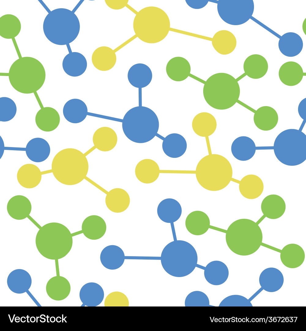 Abstract seamless molecule pattern background vector image