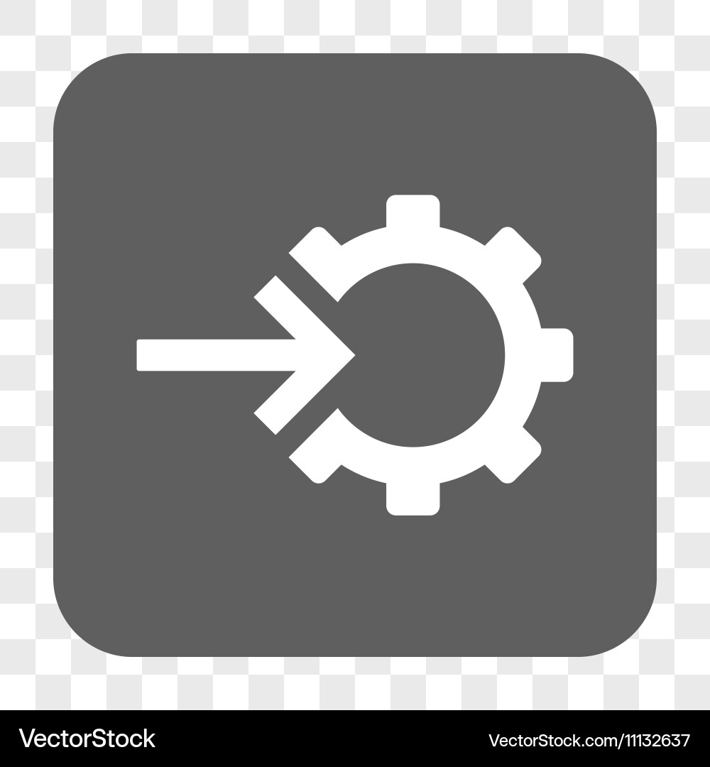 Cog integration rounded square button vector image