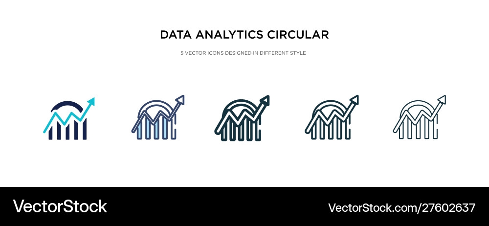 Data analytics circular icon in different style Data analytics circular icon in different style vector image