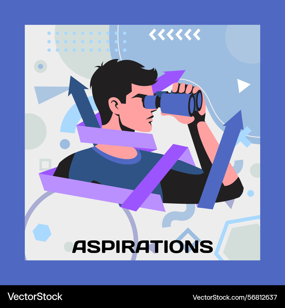 Decision searching man looking through binoculars Vector Image