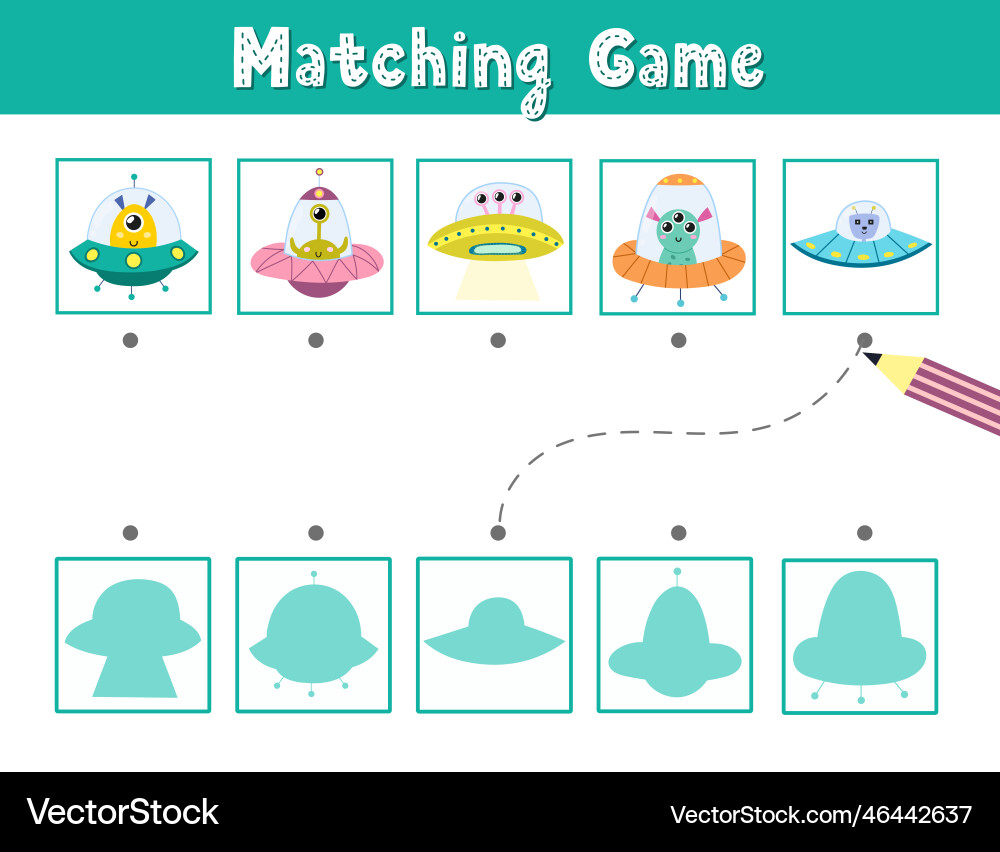 Find the correct shadow matching game with cute Vector Image