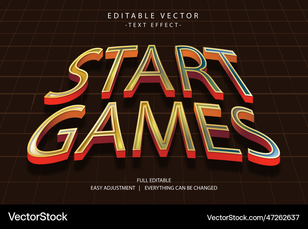 Game event text effect editable Vector Image