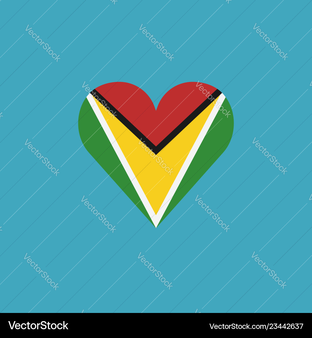 Guyana Flagge Symbol in einer Herzform flaches Design Guyana Flagge Symbol in einer Herzform flaches Design vektorbild