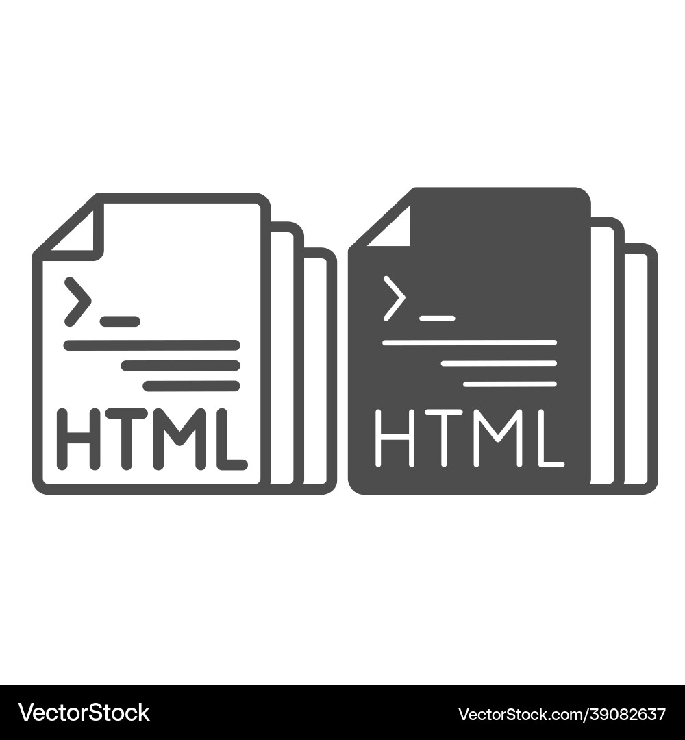 Html Code Dokumentdateien Zeile und solide Icon Html Code Dokumentdateien Zeile und solide Icon vektorbild