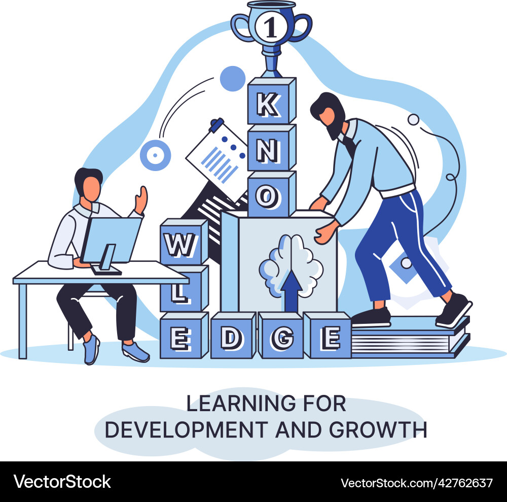 Learning for development and growth self-learning Learning for development and growth self-learning vector image