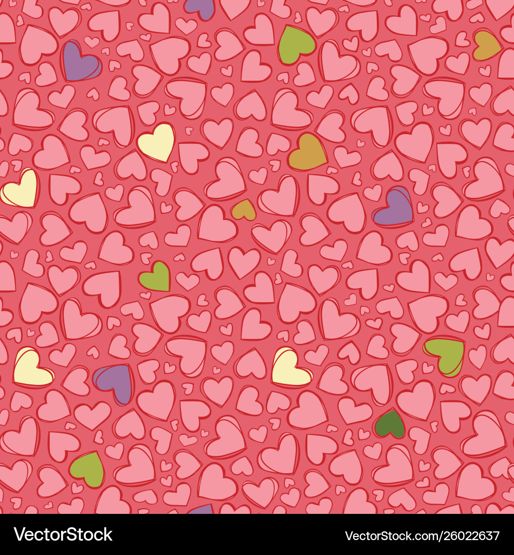 Light red heart repeat pattern suitable Vector Image