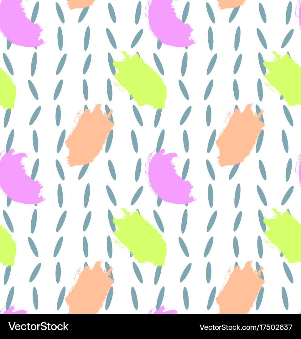 Pattern with colorful brush strokes vector image