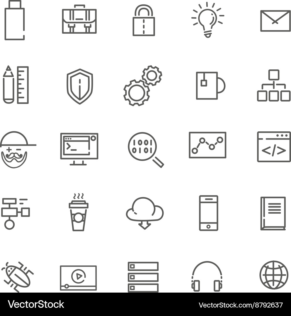 Programming Code Icons Set vector image