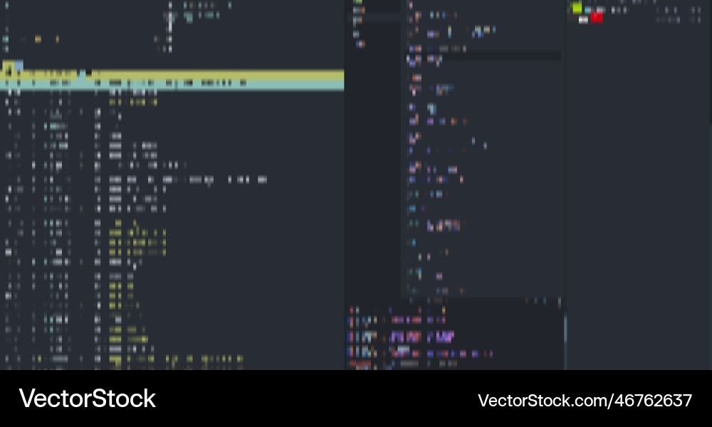 Programming console with dark background coding Programming console with dark background coding vector image