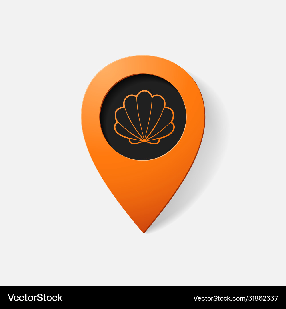 Realistic color pointer shell vector image