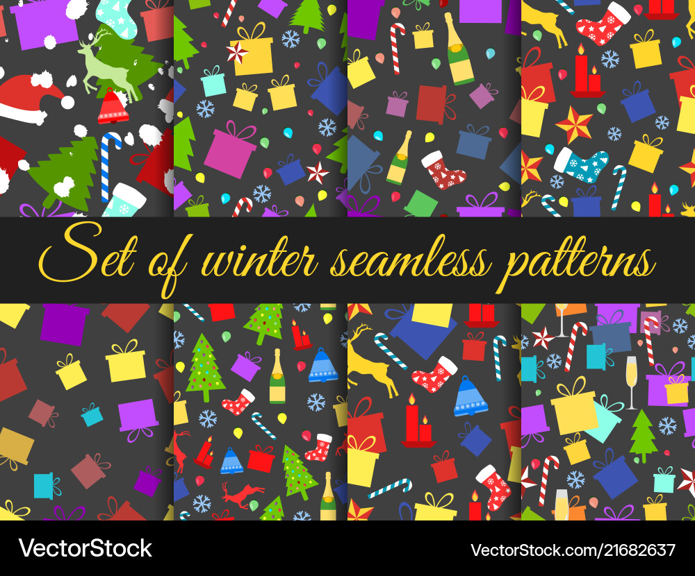 Seamless patterns christmas winter pattern Seamless patterns christmas winter pattern vector image