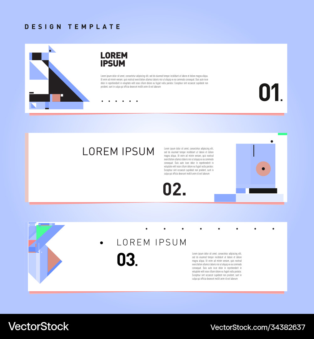 Set abstract banner web design template retro Set abstract banner web design template retro Vector Image