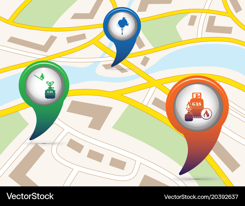 Set of tourism service map pointers vector image