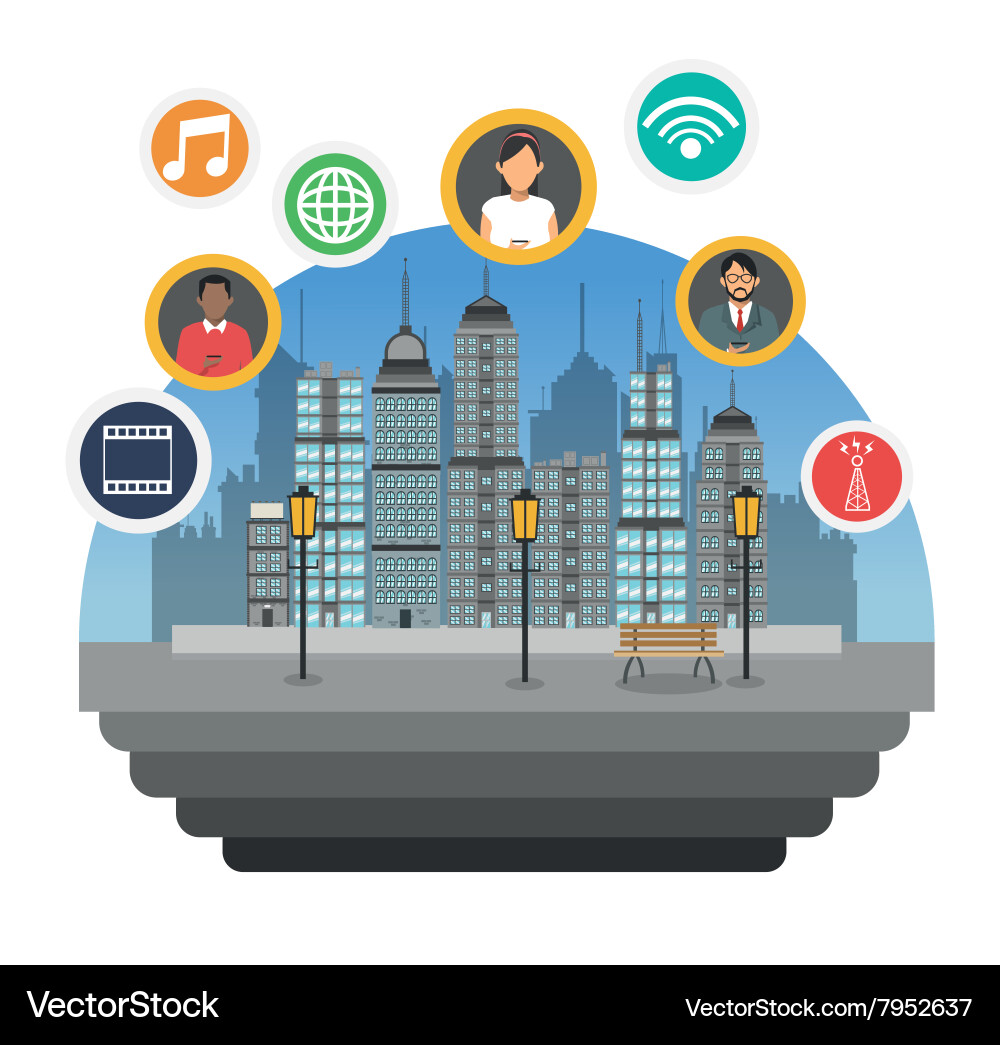 Smart city design Royalty Free Vector Image - VectorStock